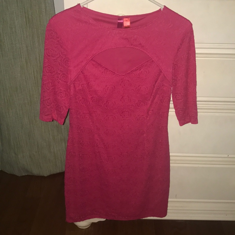 Pink lace dress